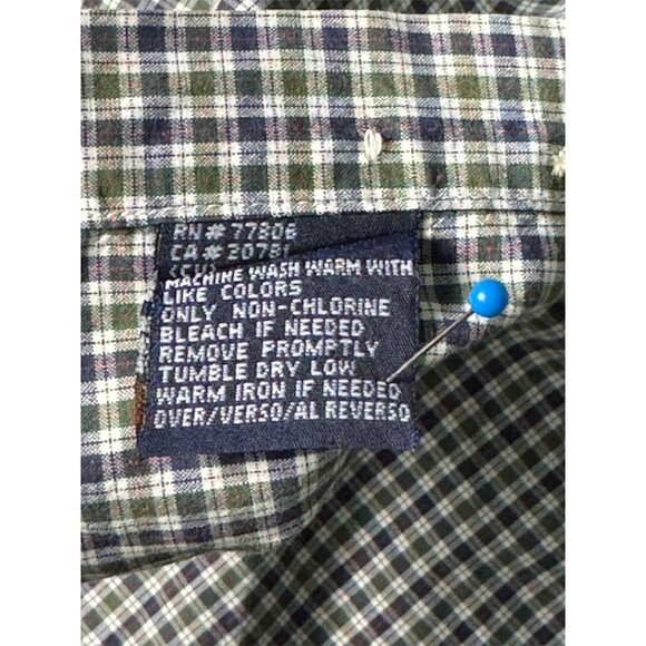 Tommy Hilfiger Plaid Short-Sleeve Button-Down Shirt Blue & Green Classic Mens XL - Picture 6 of 6
